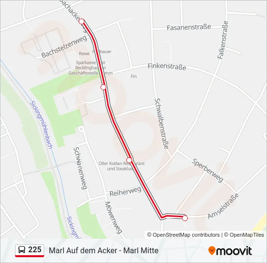 225 Bus Line Map