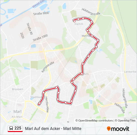 225 Bus Line Map