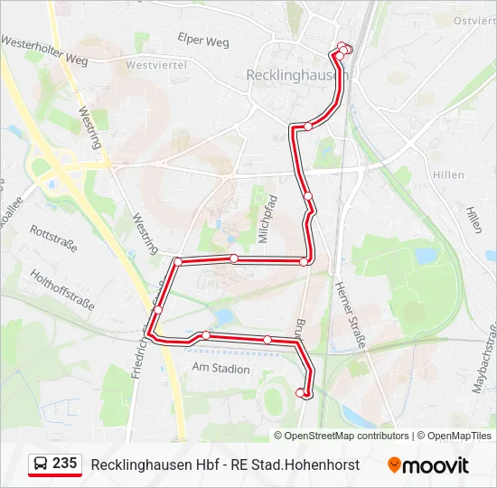 235 Bus Line Map