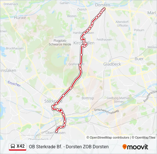 X42 Bus Line Map