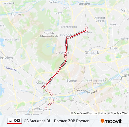 X42 Bus Line Map