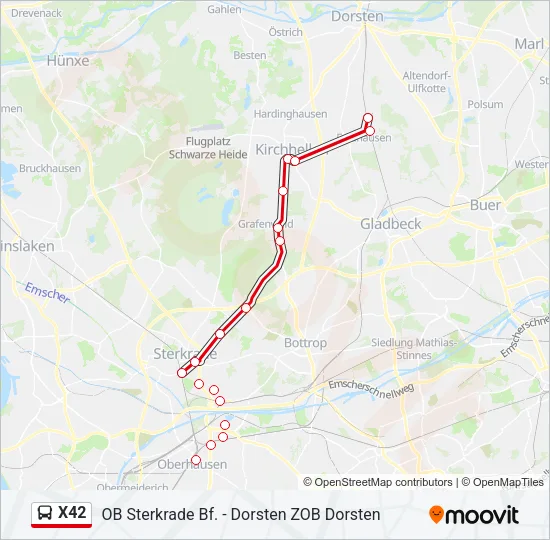 X42 Bus Line Map
