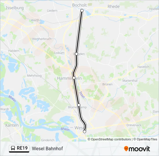 RE19 Bus Line Map