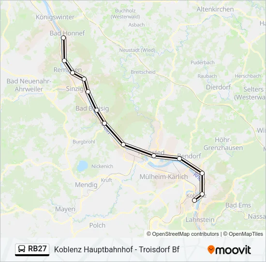 RB27 Bus Line Map