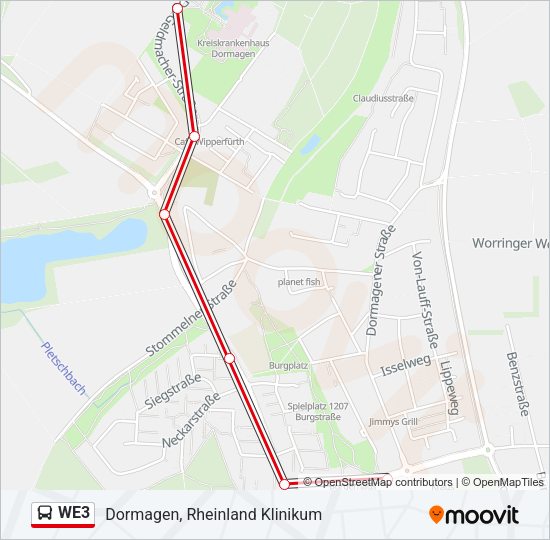 WE3 Bus Line Map