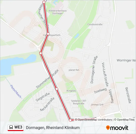 WE3 Bus Line Map