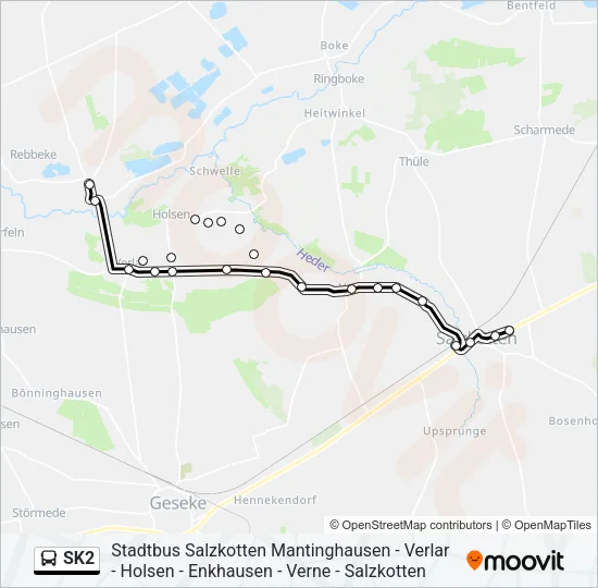 Автобус SK2: карта маршрута