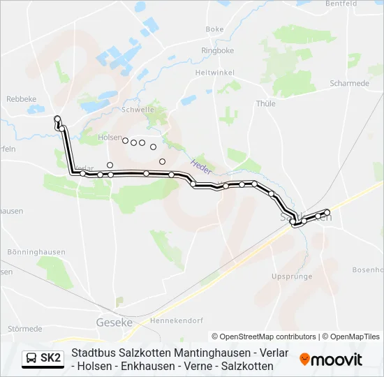 Автобус SK2: карта маршрута