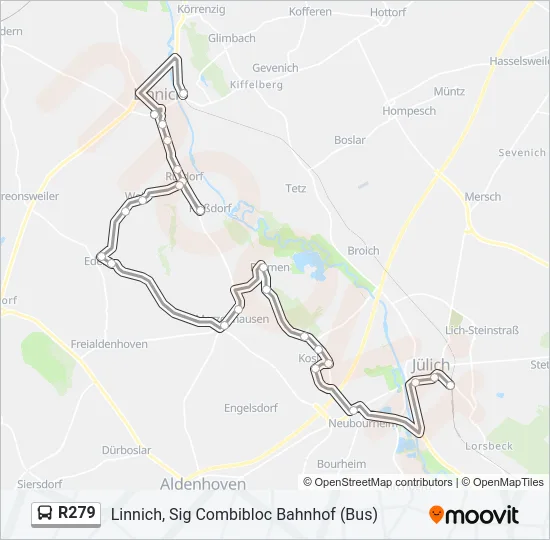 R279 Bus Line Map