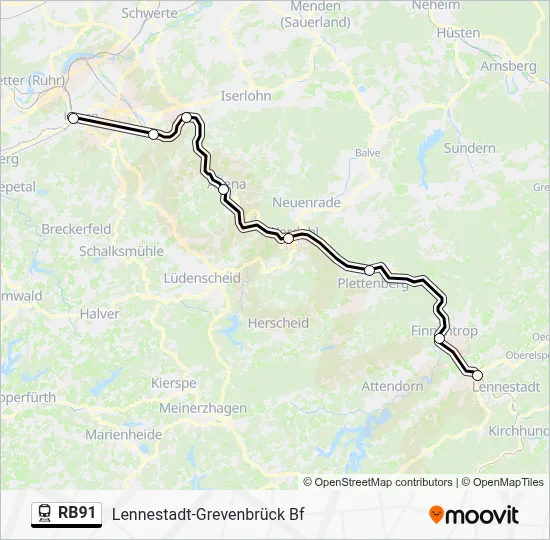 RB91 Train Line Map
