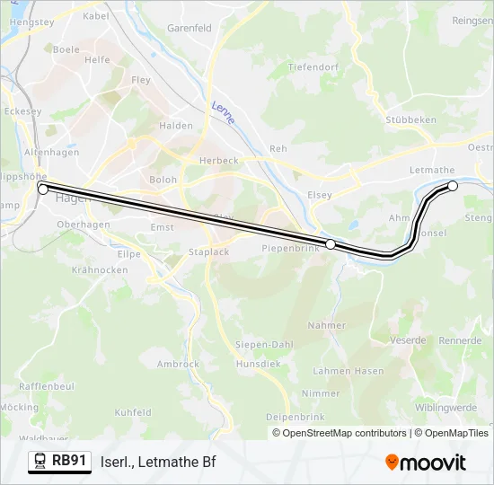 RB91 Train Line Map