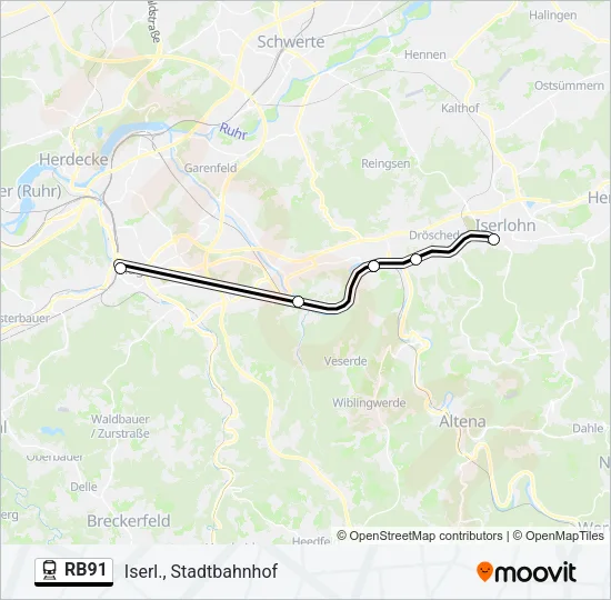 RB91 Train Line Map