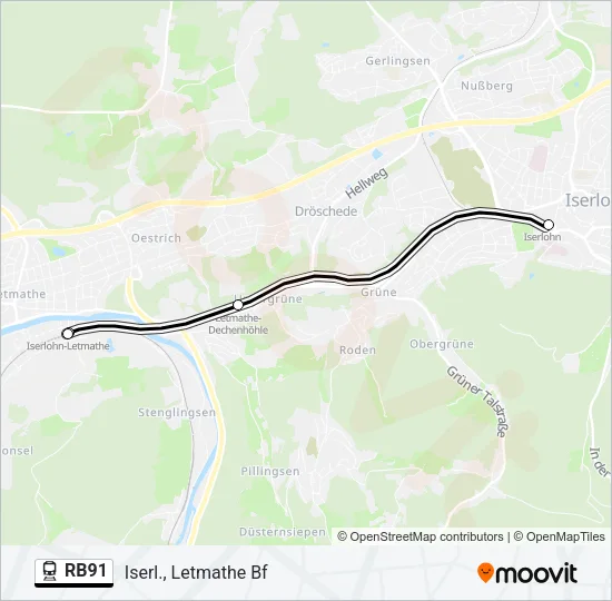 RB91 Train Line Map