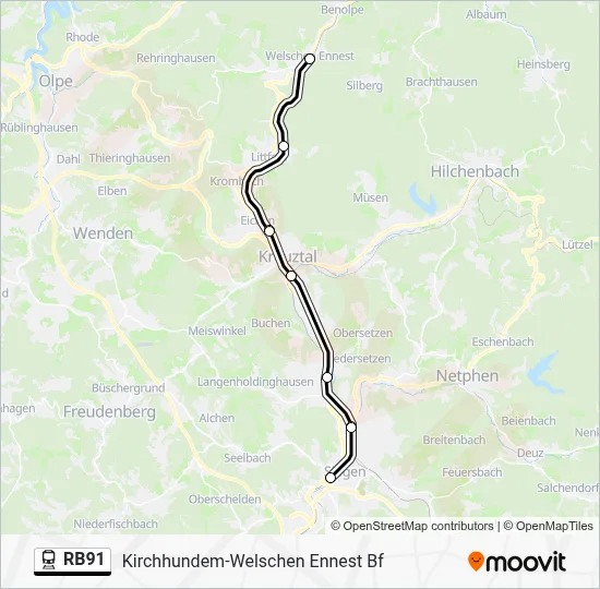 RB91 Train Line Map