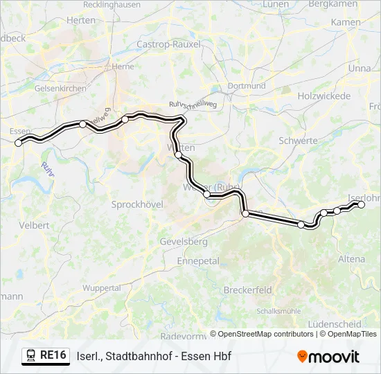 RE16 Train Line Map