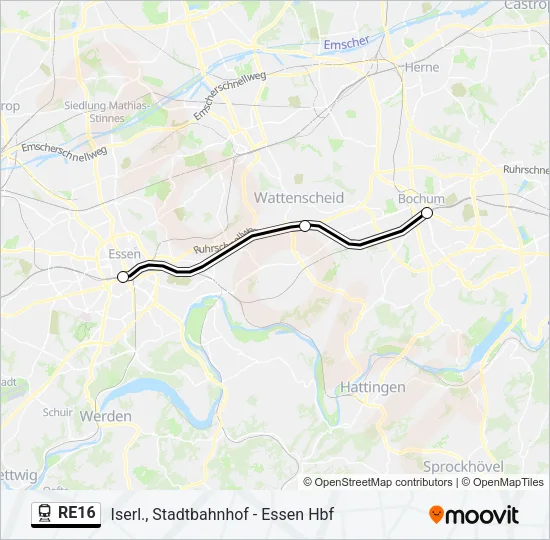 RE16 Train Line Map