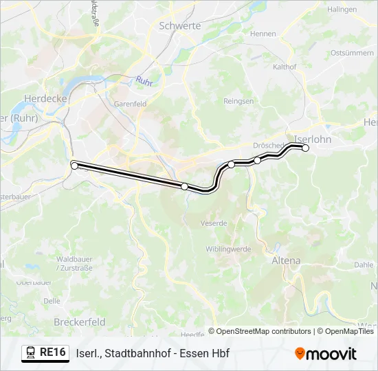 RE16 Train Line Map
