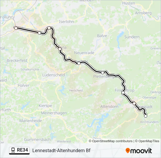 RE34 Train Line Map