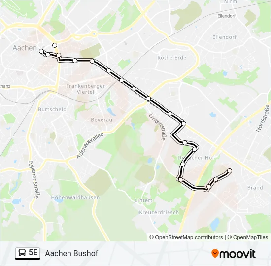 5E Bus Line Map