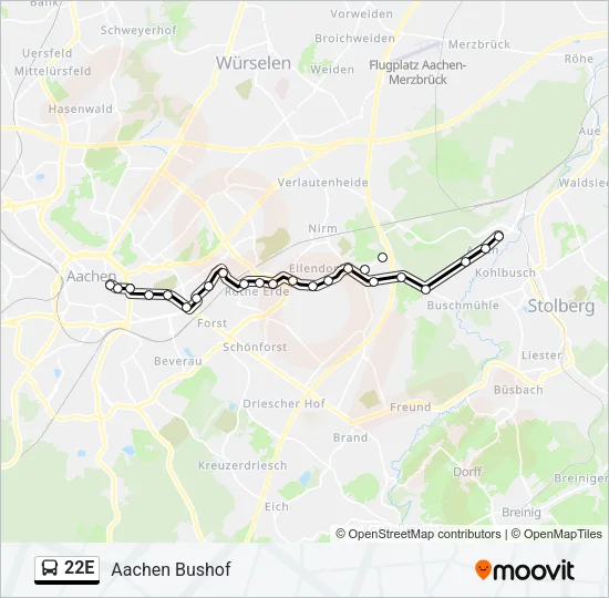 22E Bus Line Map