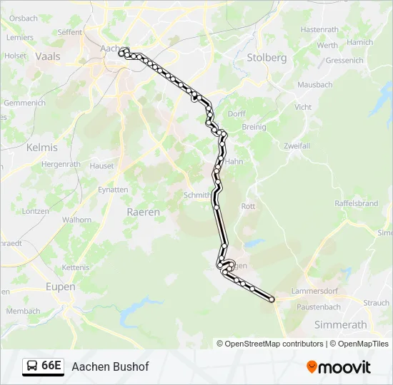 66E Bus Line Map