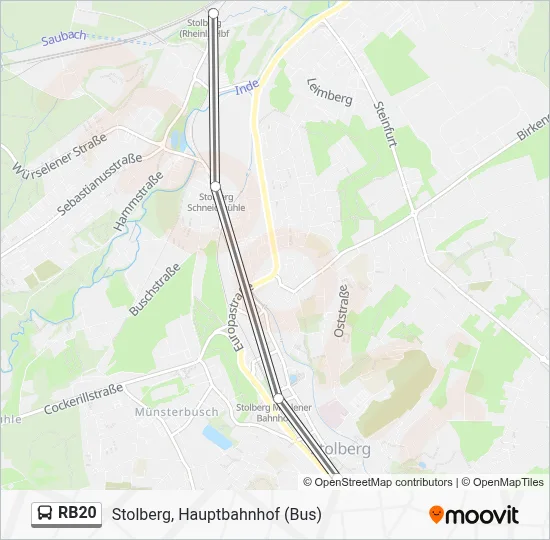 Buslinie RB20 Karte