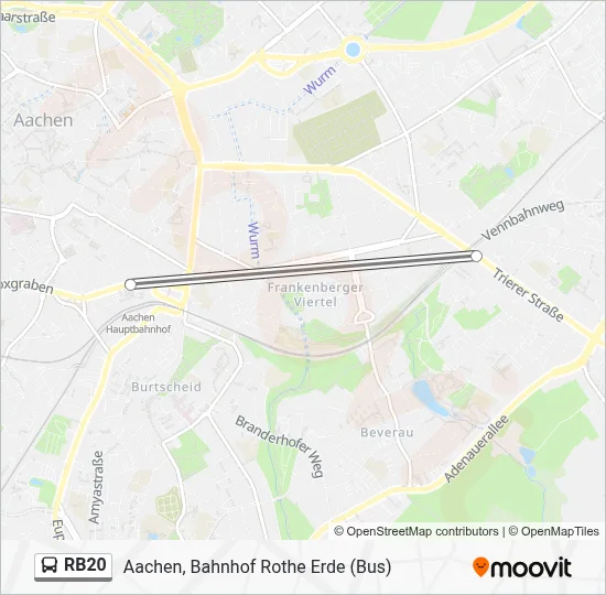 Buslinie RB20 Karte