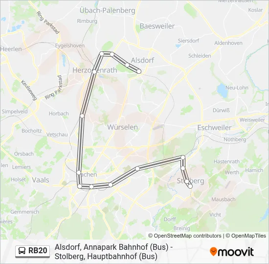RB20 Bus Line Map