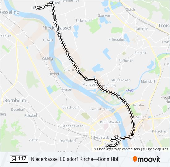 117 bus Line Map