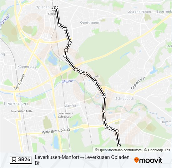 SB26 Bus Line Map