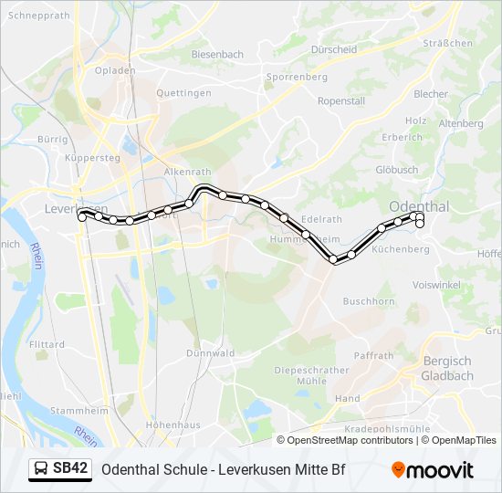 Автобус SB42: карта маршрута