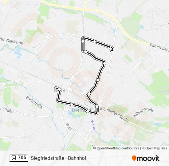 705 Bus Line Map