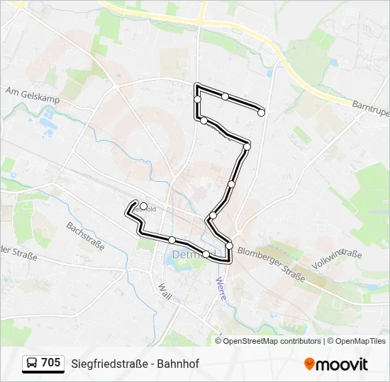 705 Bus Line Map