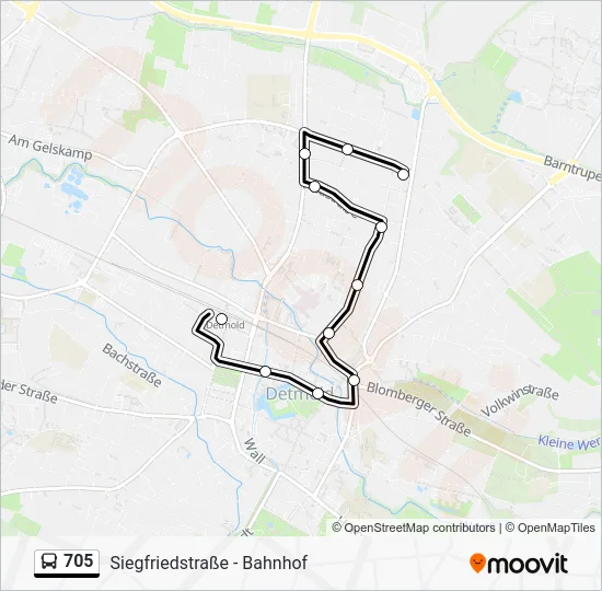 Автобус 705: карта маршрута