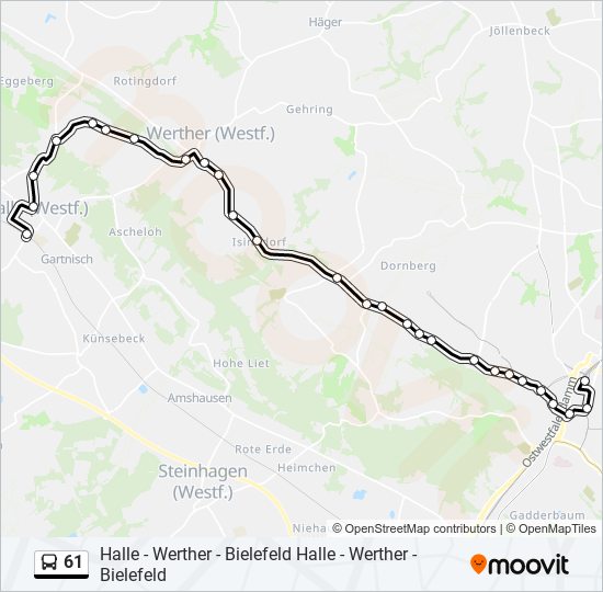 61 bus Line Map