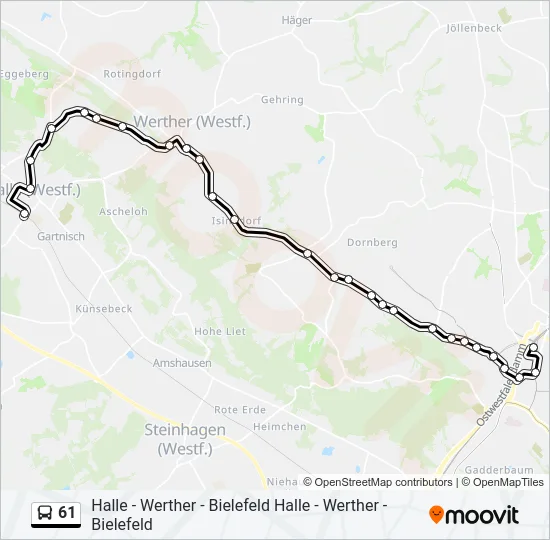 61 Bus Line Map