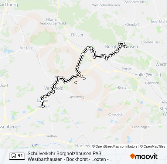 91 Route: Schedules, Stops & Maps - Vm-Peckeloh, Heinestraße (Updated)