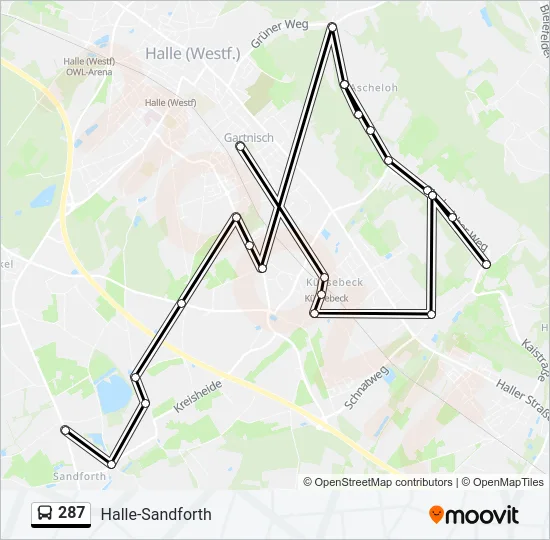 287 Bus Line Map