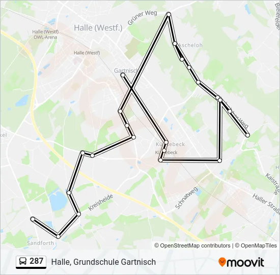 287 Bus Line Map