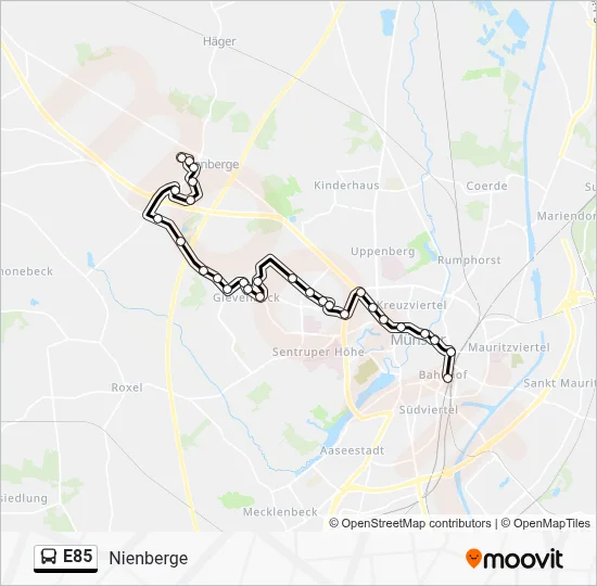 E85 Bus Line Map