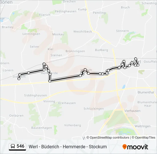546 Bus Line Map