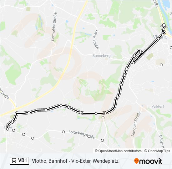 Автобус VB1: карта маршрута