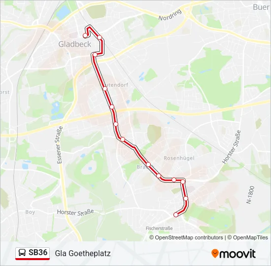 SB36 Bus Line Map