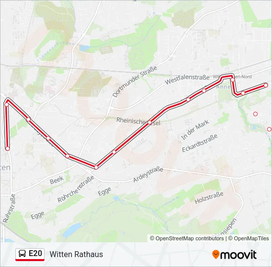E20 Bus Line Map