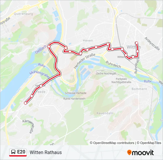 E20 Bus Line Map