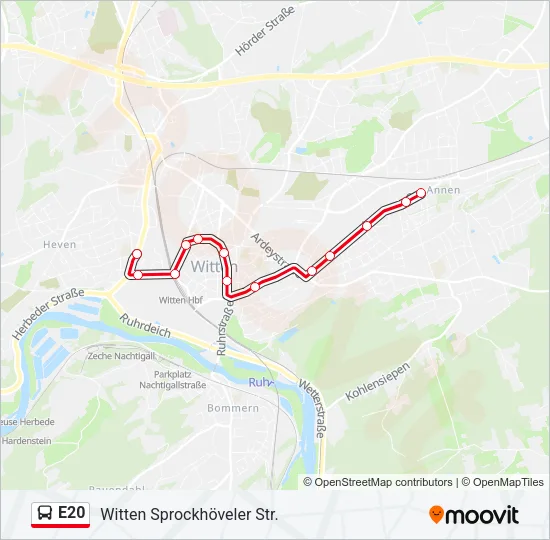 E20 Bus Line Map