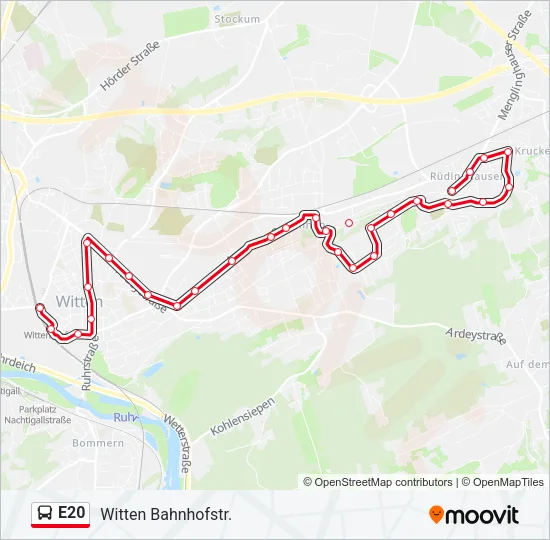 E20 Bus Line Map