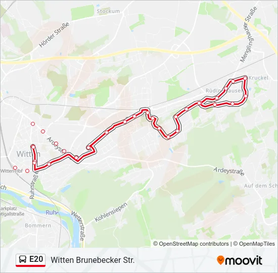 E20 Bus Line Map