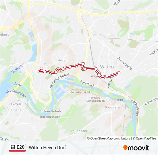 E20 Bus Line Map