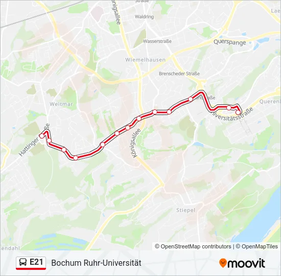 E21 Bus Line Map